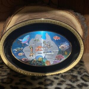 Australia 24K Gold CeramicOval  Plate perfect for Collectors